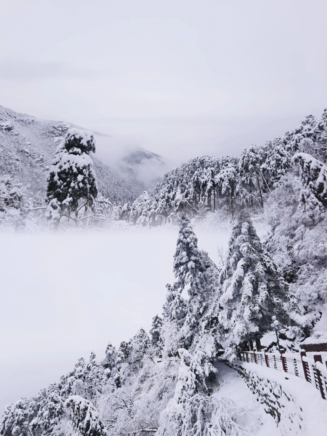 冬天下过雪的庐山绝美了