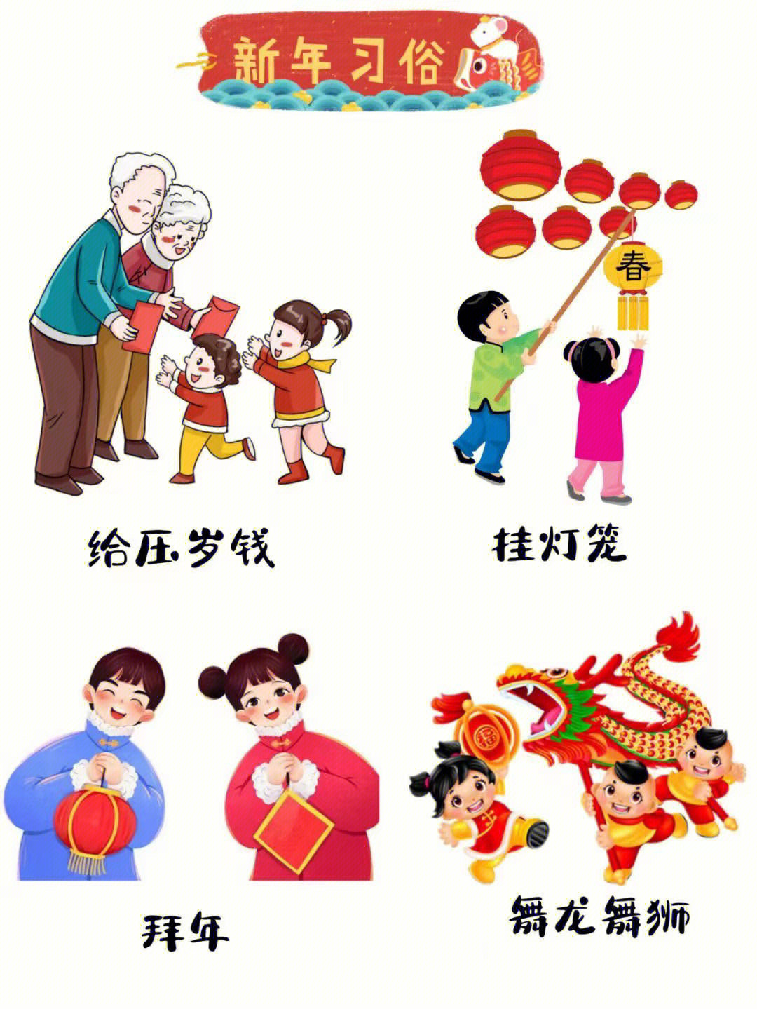 幼儿园新年习俗可打印素材