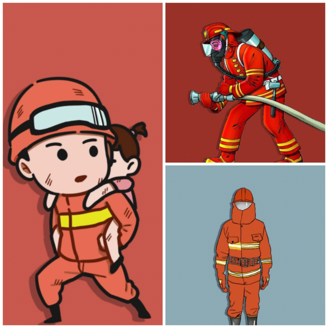 消防员头像 一左一右图片
