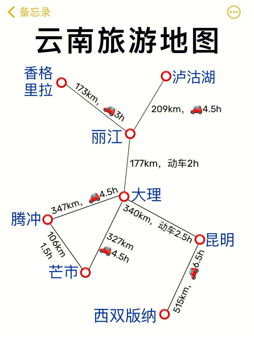 云南旅游地图放大图片