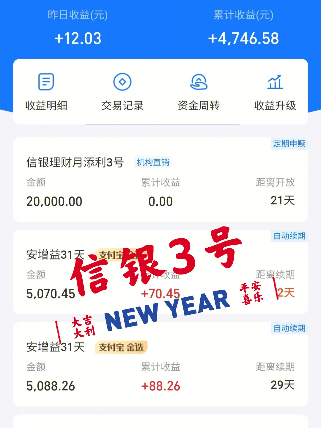 信银理财3号没赔钱就偷乐吧