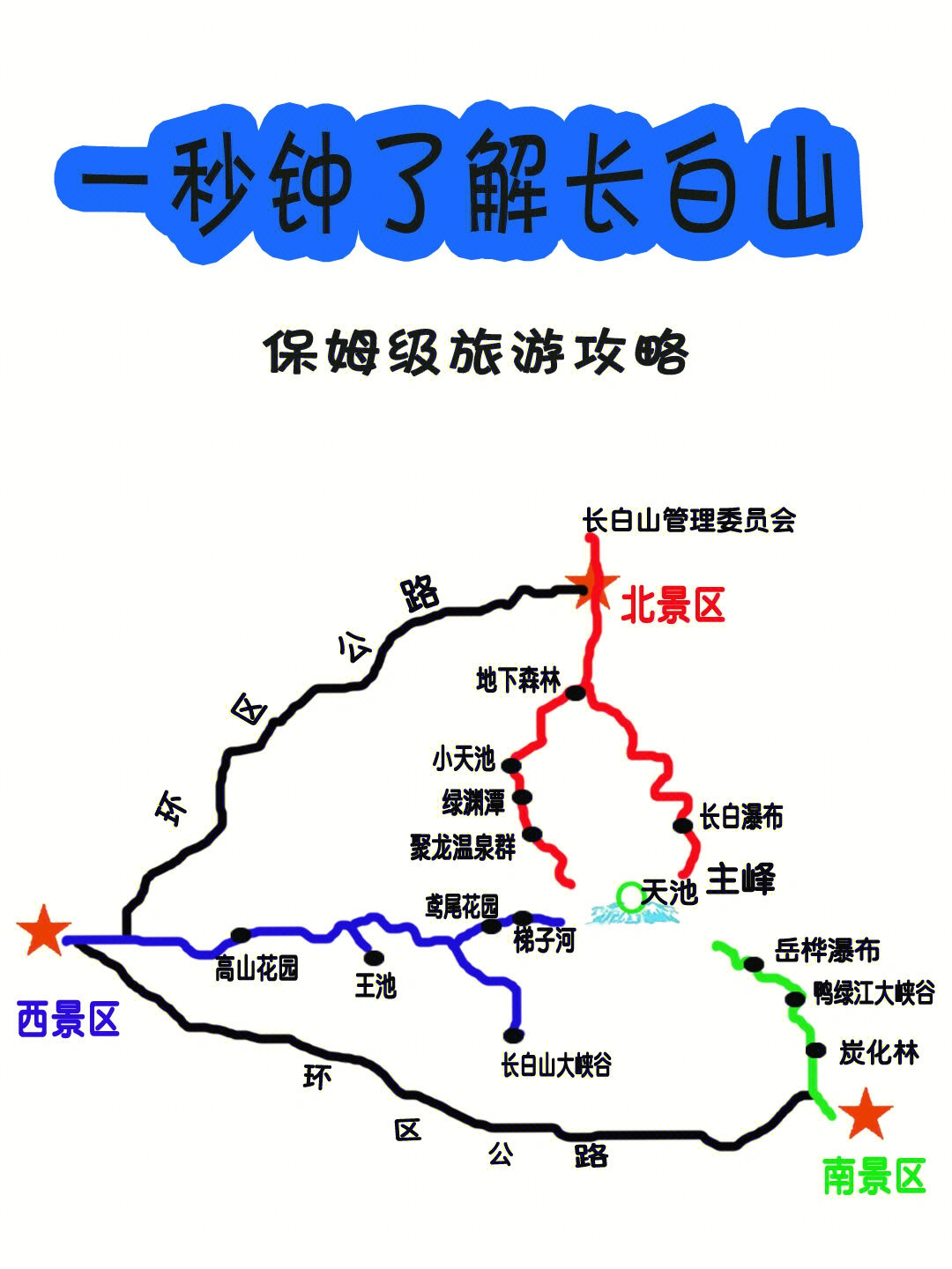 长白山西景区地图图片