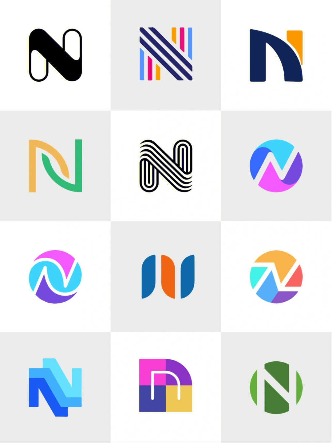 n字母logo设计素材极简字母logo设计系列
