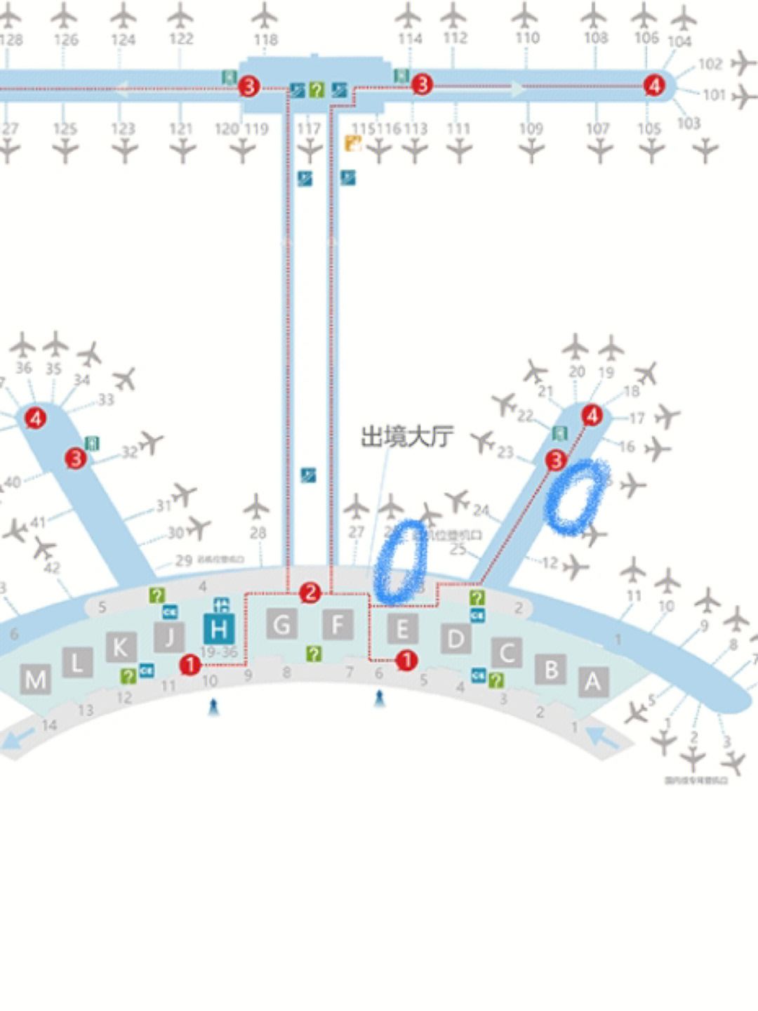长水机场内部地图图片
