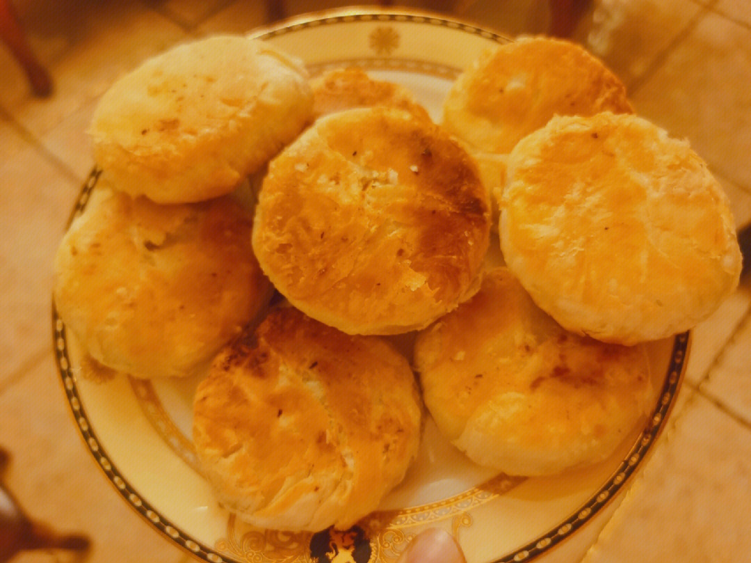 酥皮绿豆沙饼