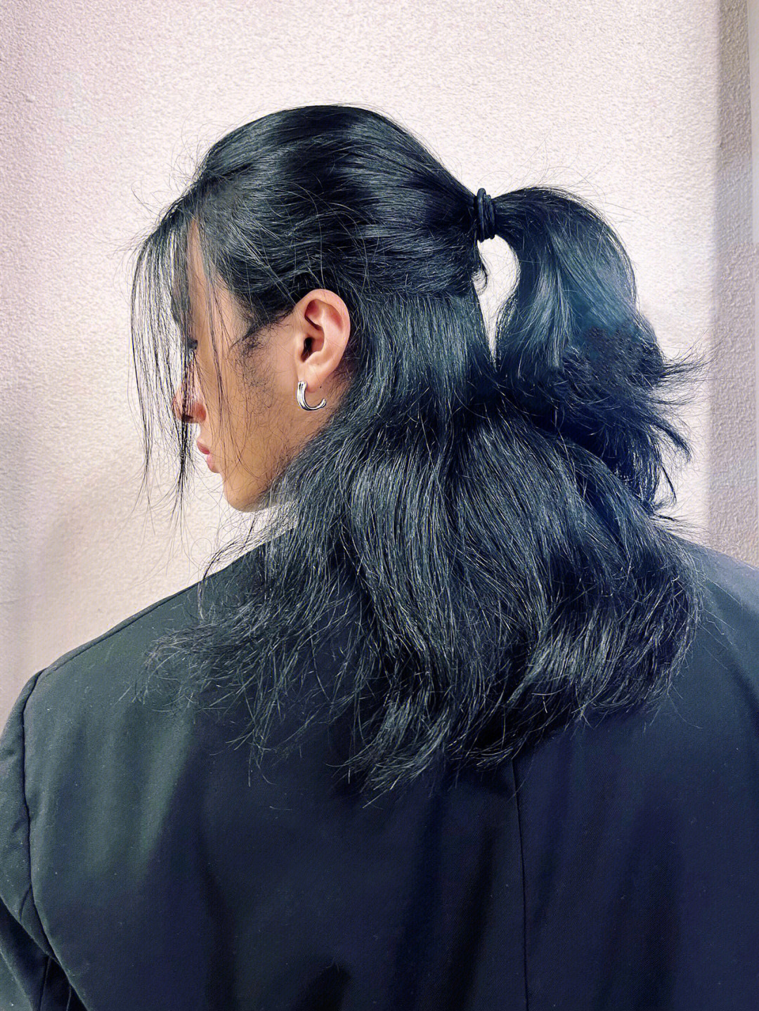长发男生发型半扎马尾辫