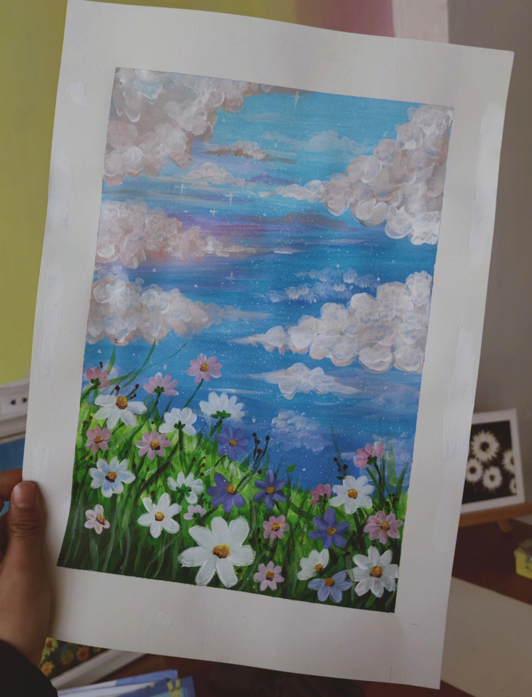 儿童风景水粉画