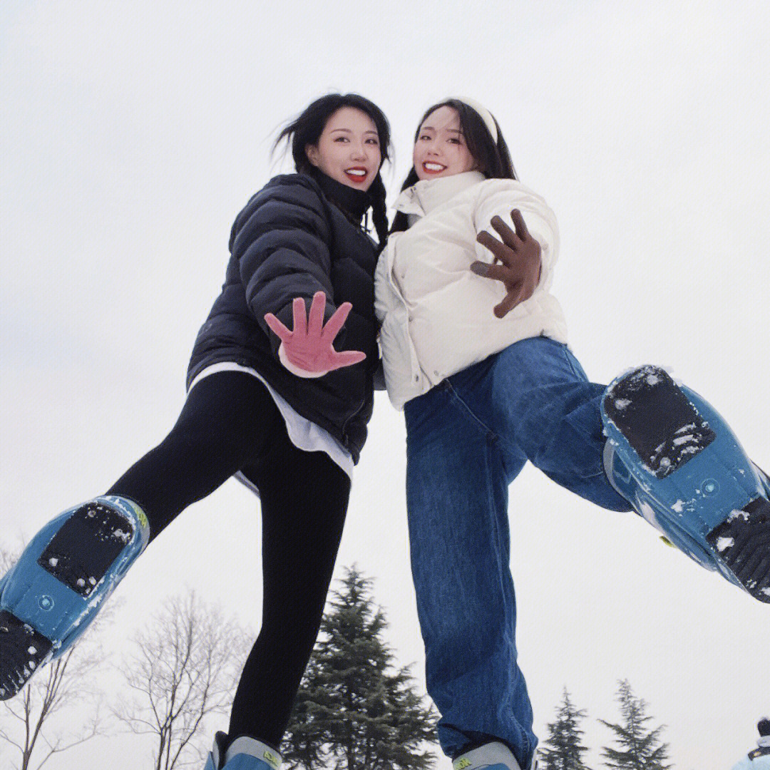 濮阳滑雪丨滑雪拍照丨超简单的闺蜜合照姿势