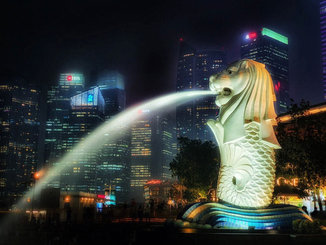 打卡热门景点新加坡鱼尾狮公园