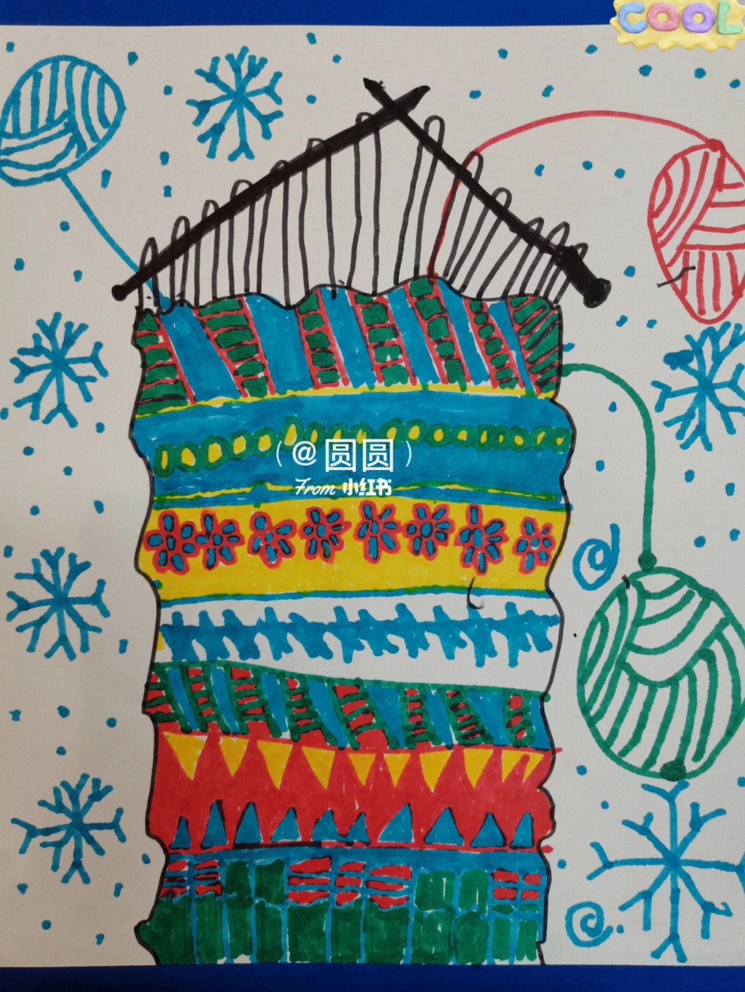 织围巾57岁创意儿童画