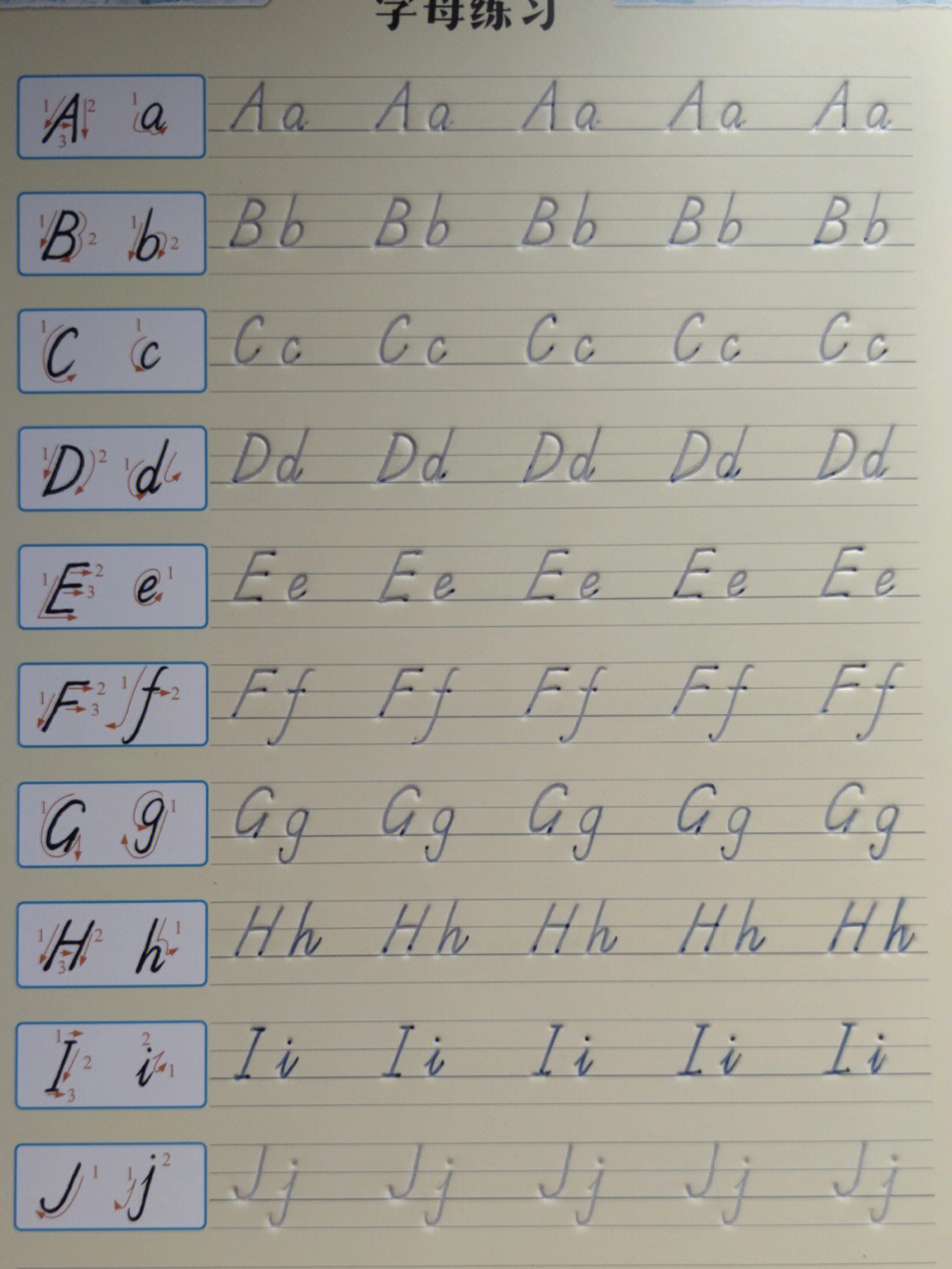 一节英语网课,完成94用英文字帖练习一遍26个字母,完成94抄写100