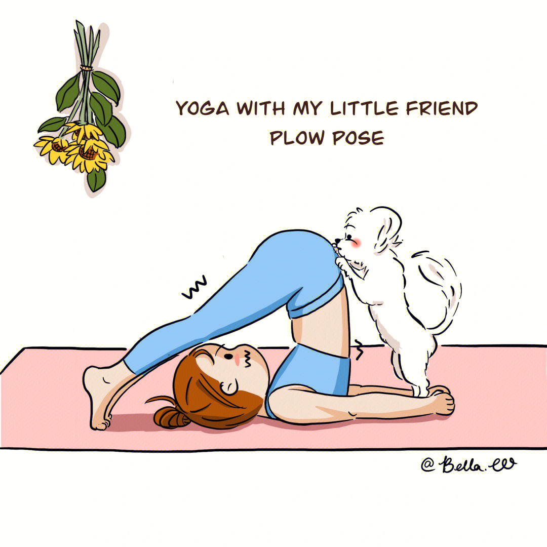 可爱漫画做瑜伽图图片