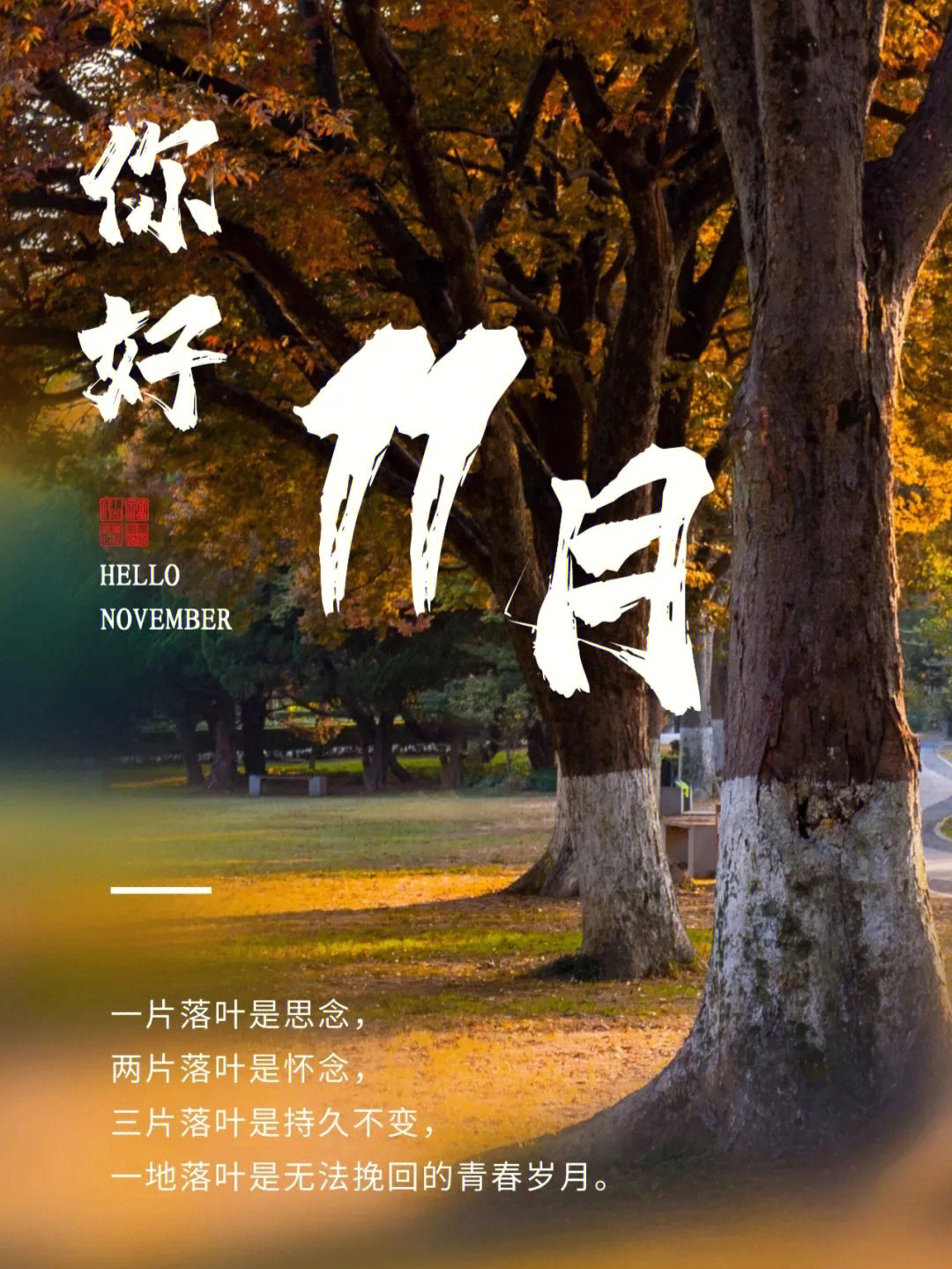 11月你好未来每天都会越来越好海报文案