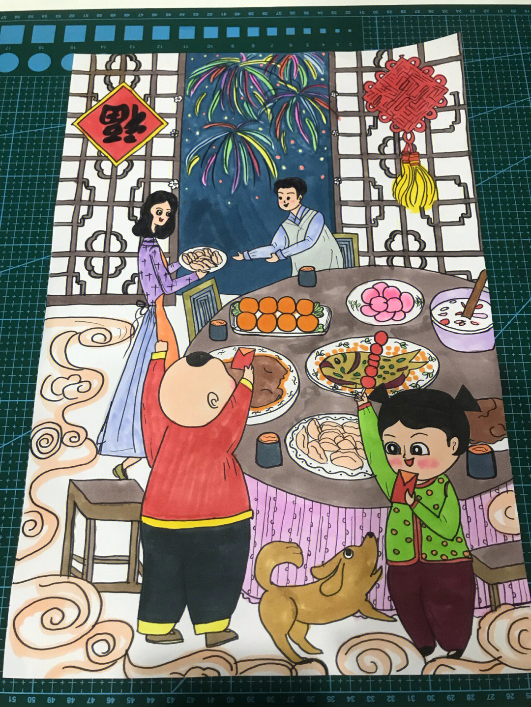 庆新春闹元宵画画作品图片