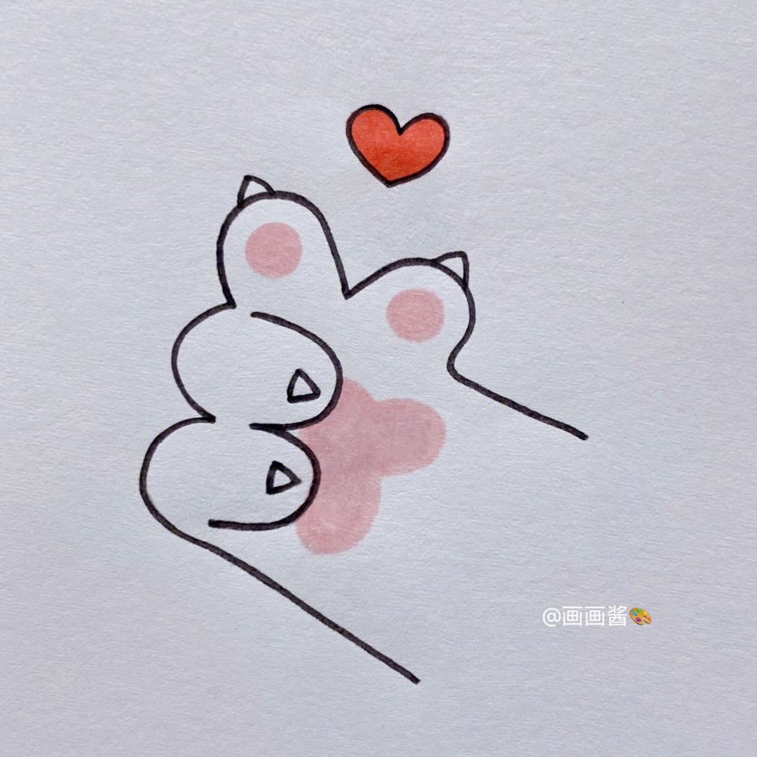 猫爪画法 简笔画 可爱图片