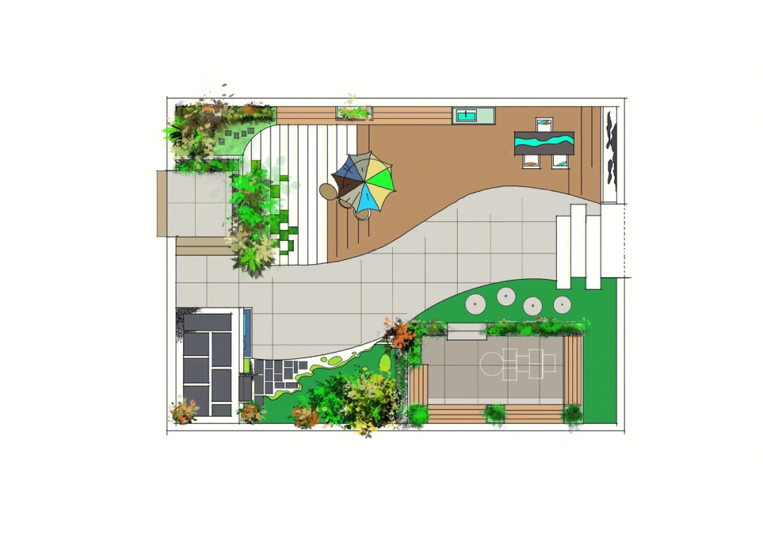 长方形花园平面设计图图片