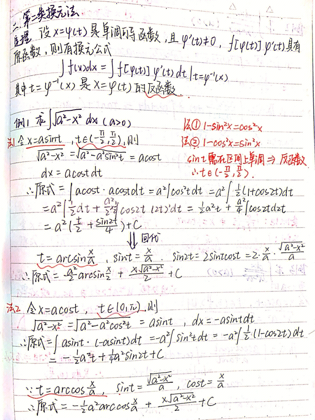 换元积分法 笔记图片