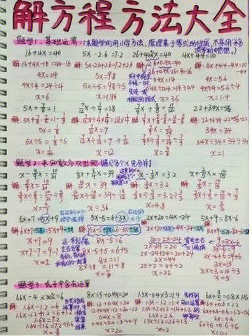 六年级方程题100道答案图片