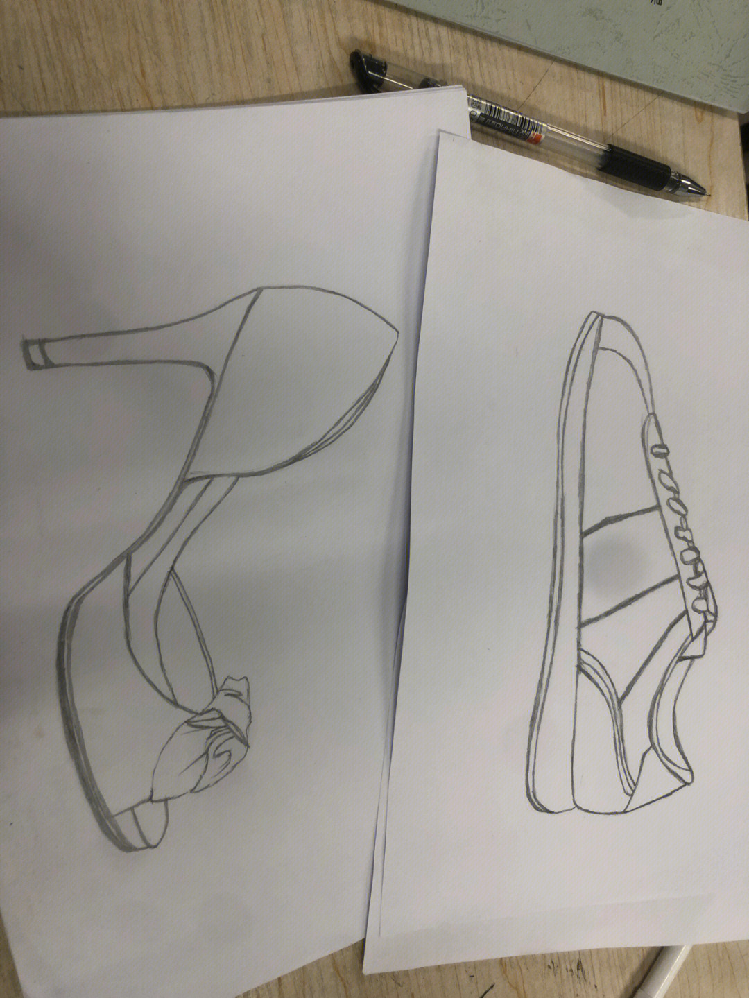 高跟鞋素描画法步骤图片