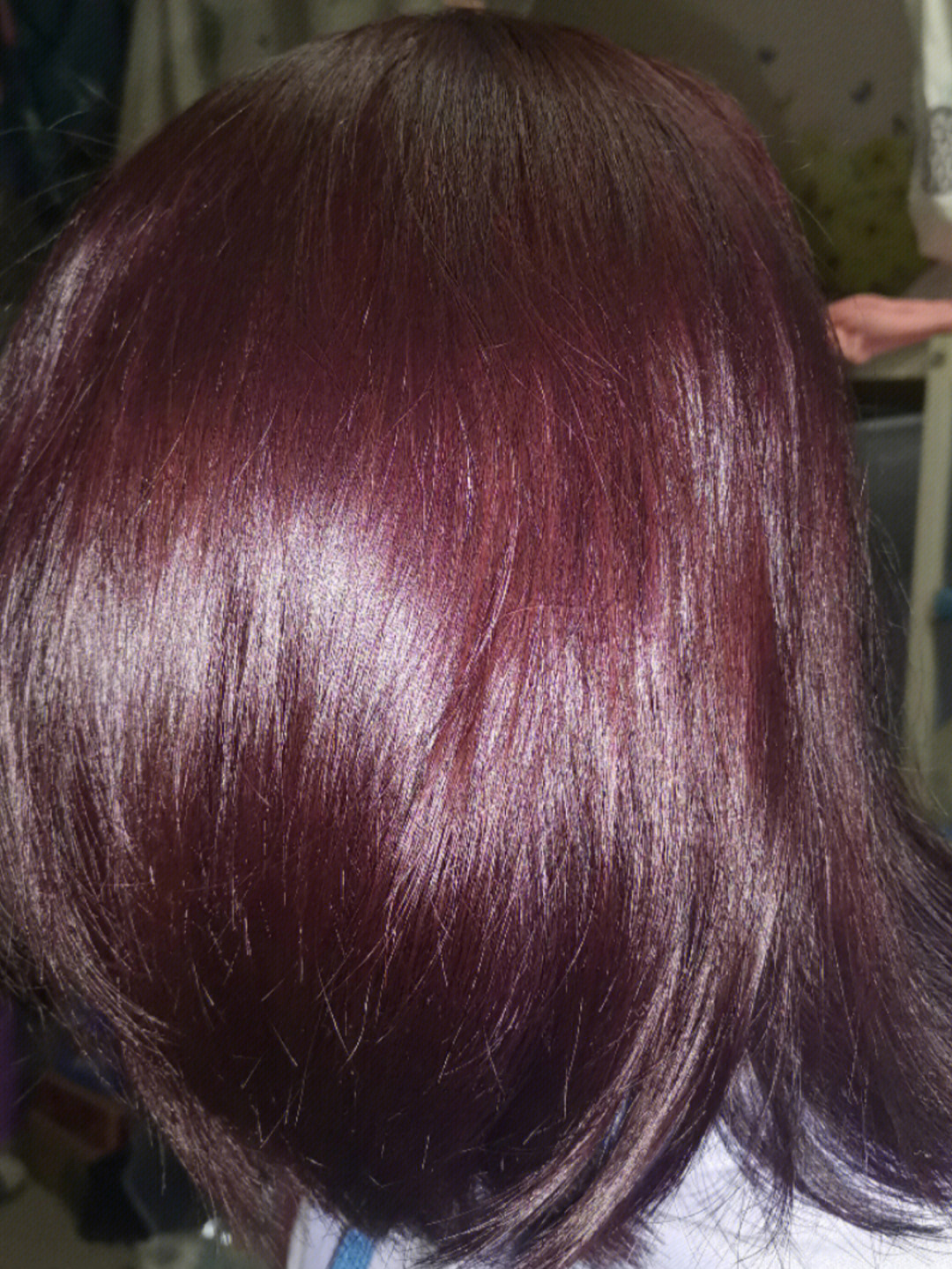 紫黑色头发掉色过程图片