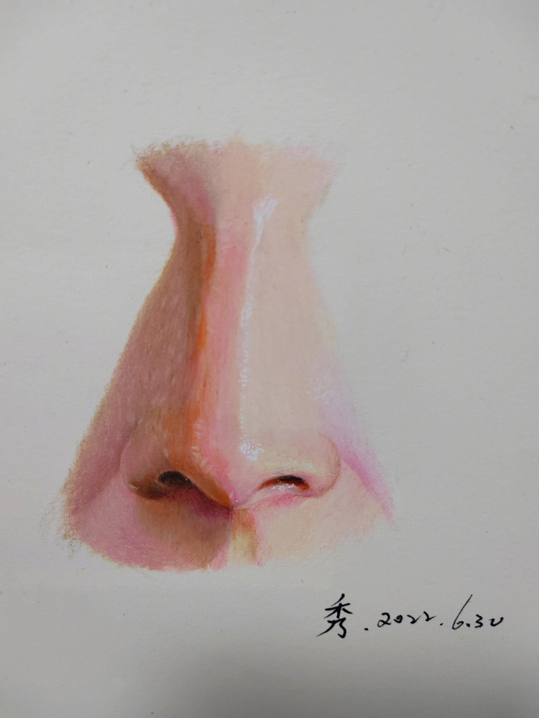 鼻子彩铅画