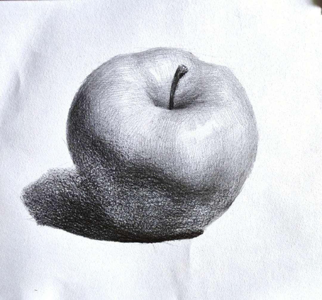 素描苹果步骤图静物图片