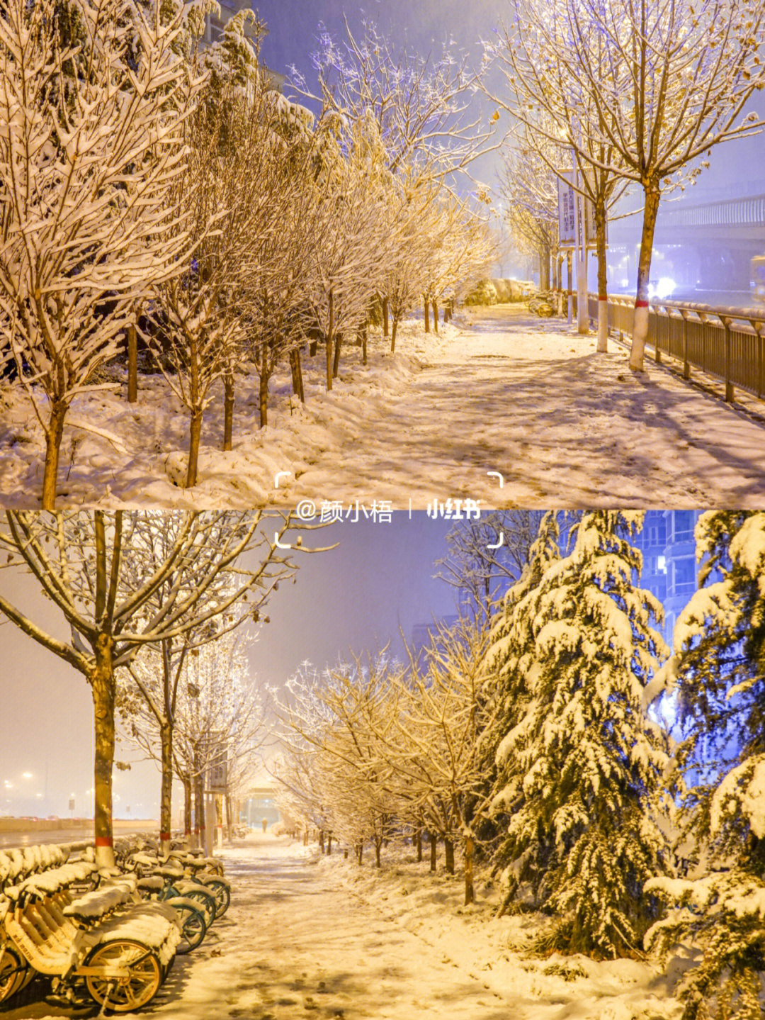 郑州雪夜街景