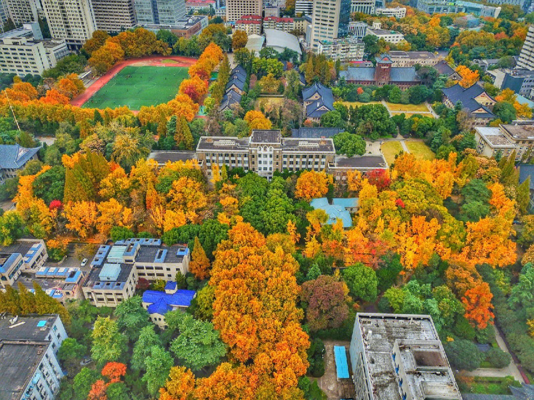 1952年南京大学迁至鼓楼校区后,强调新旧中轴参差对称,空间效果层次