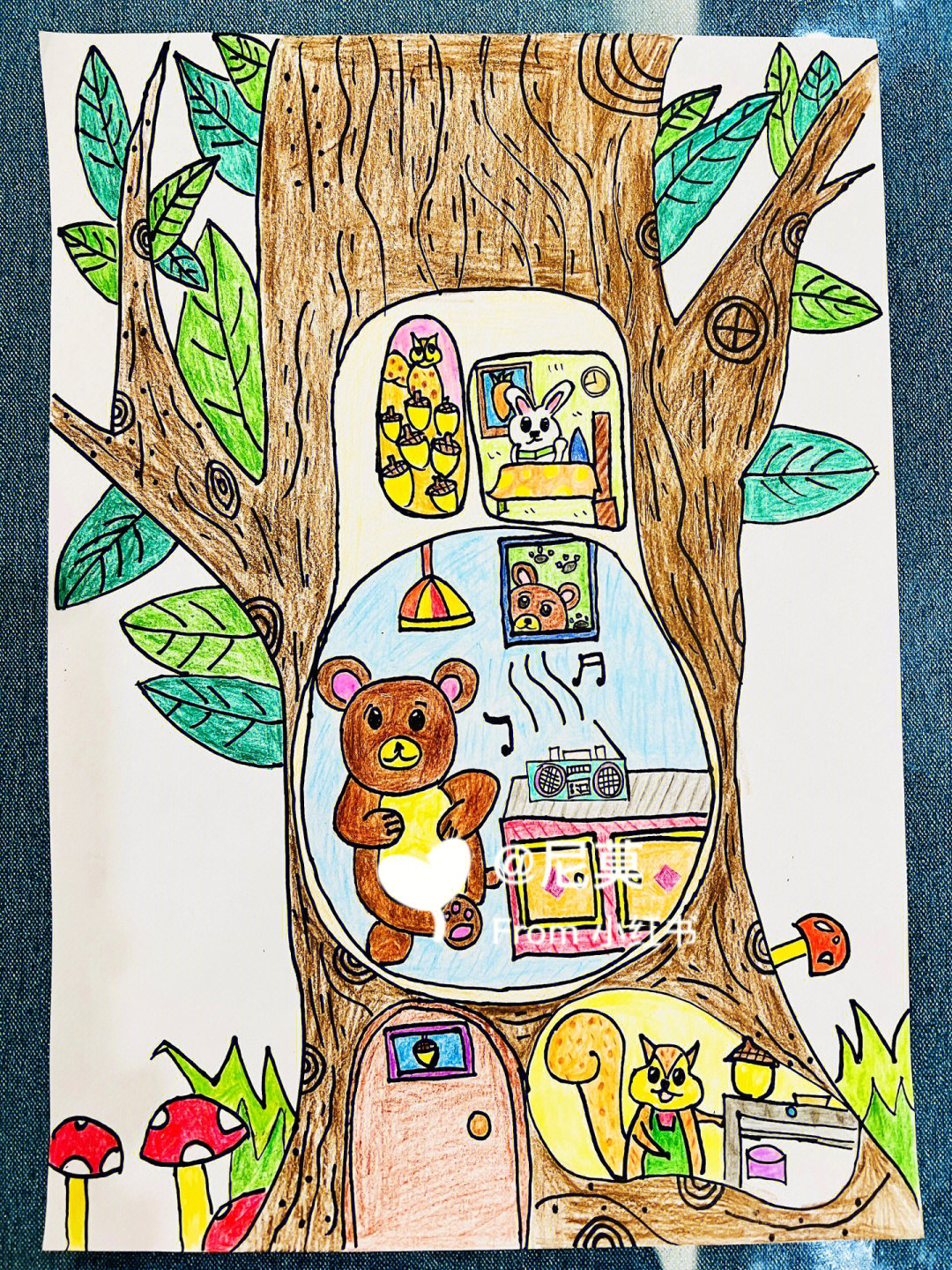 二年级画大树的故事图片