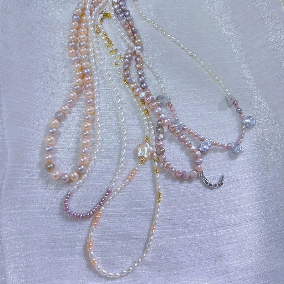 三排珍珠项链的编法图片