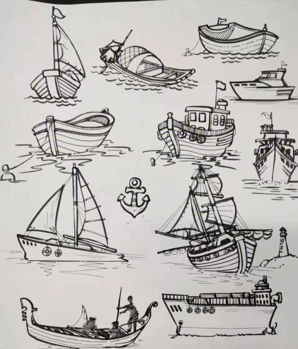 小船的画法图片