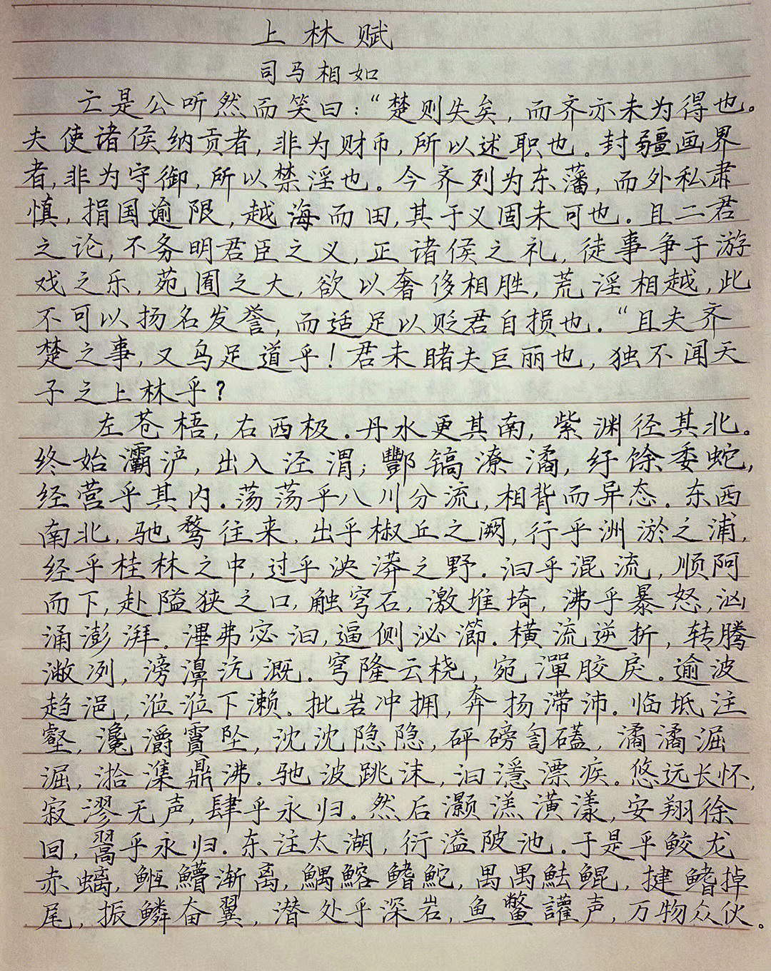 上林赋4000字原文图片
