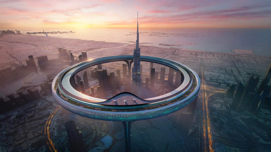 迪拜未来城市环形摩天大楼