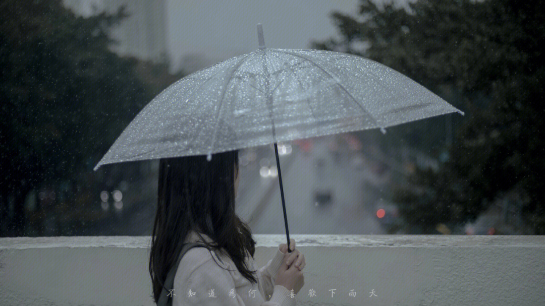 女孩说撑伞也是雨中人图片