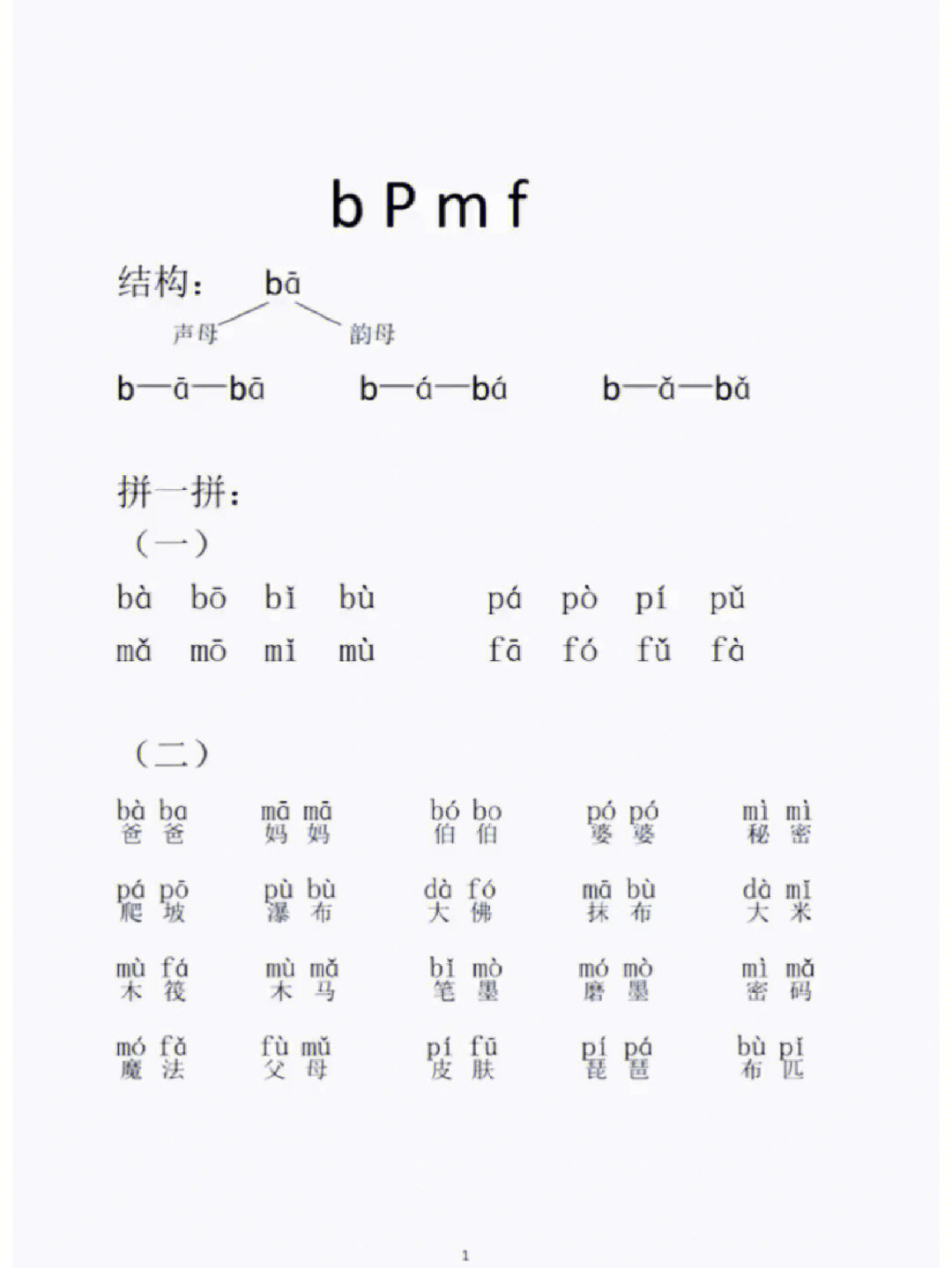 一年级上拼音拼读练习#一年级#拼音拼读