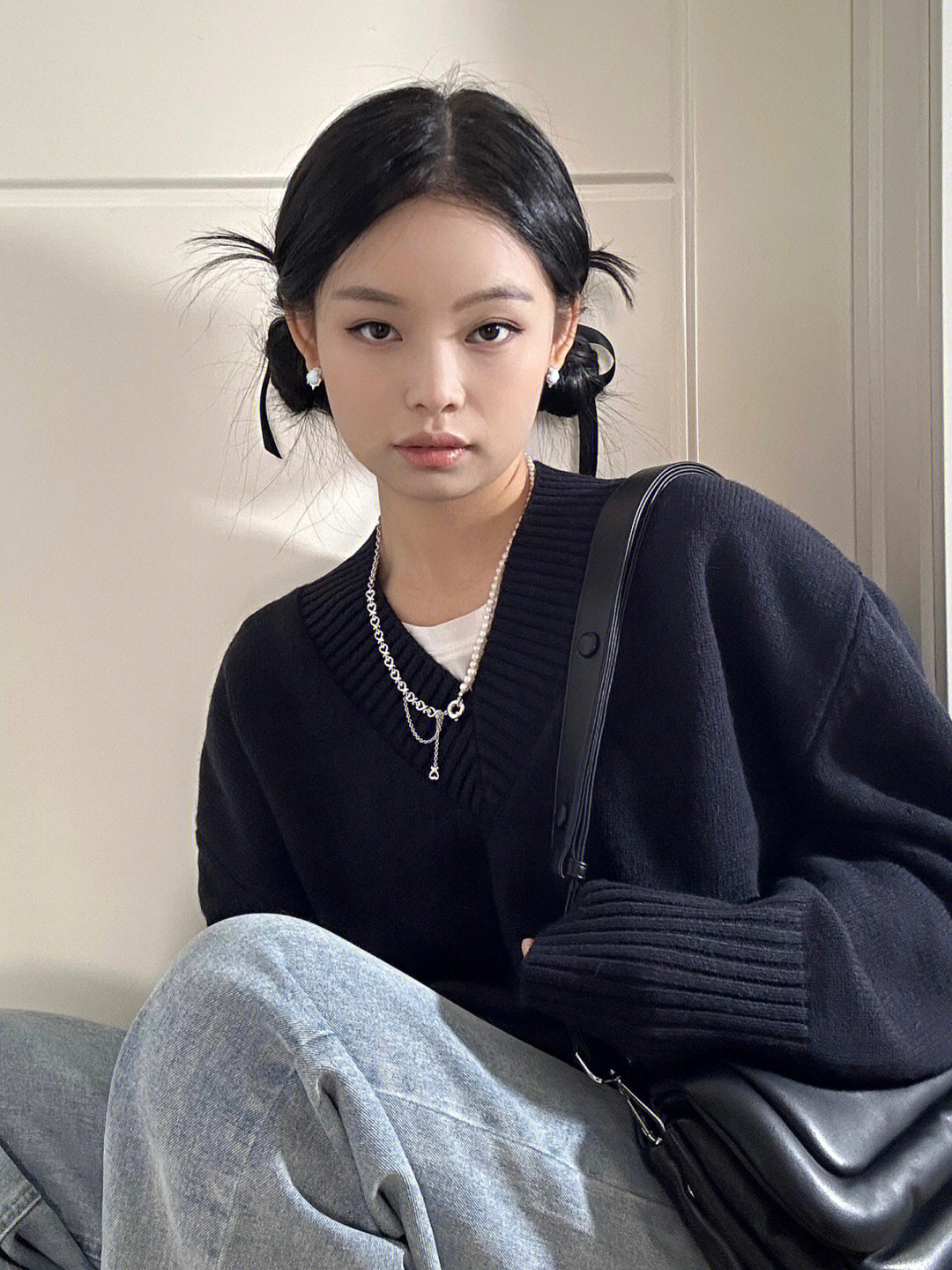 方圆脸扎jennie双丸子头敲好看