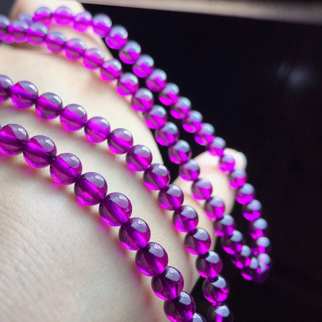 透 仙气十足 富贵优雅紫 珠子约6毫米 重40克 价格1199一条