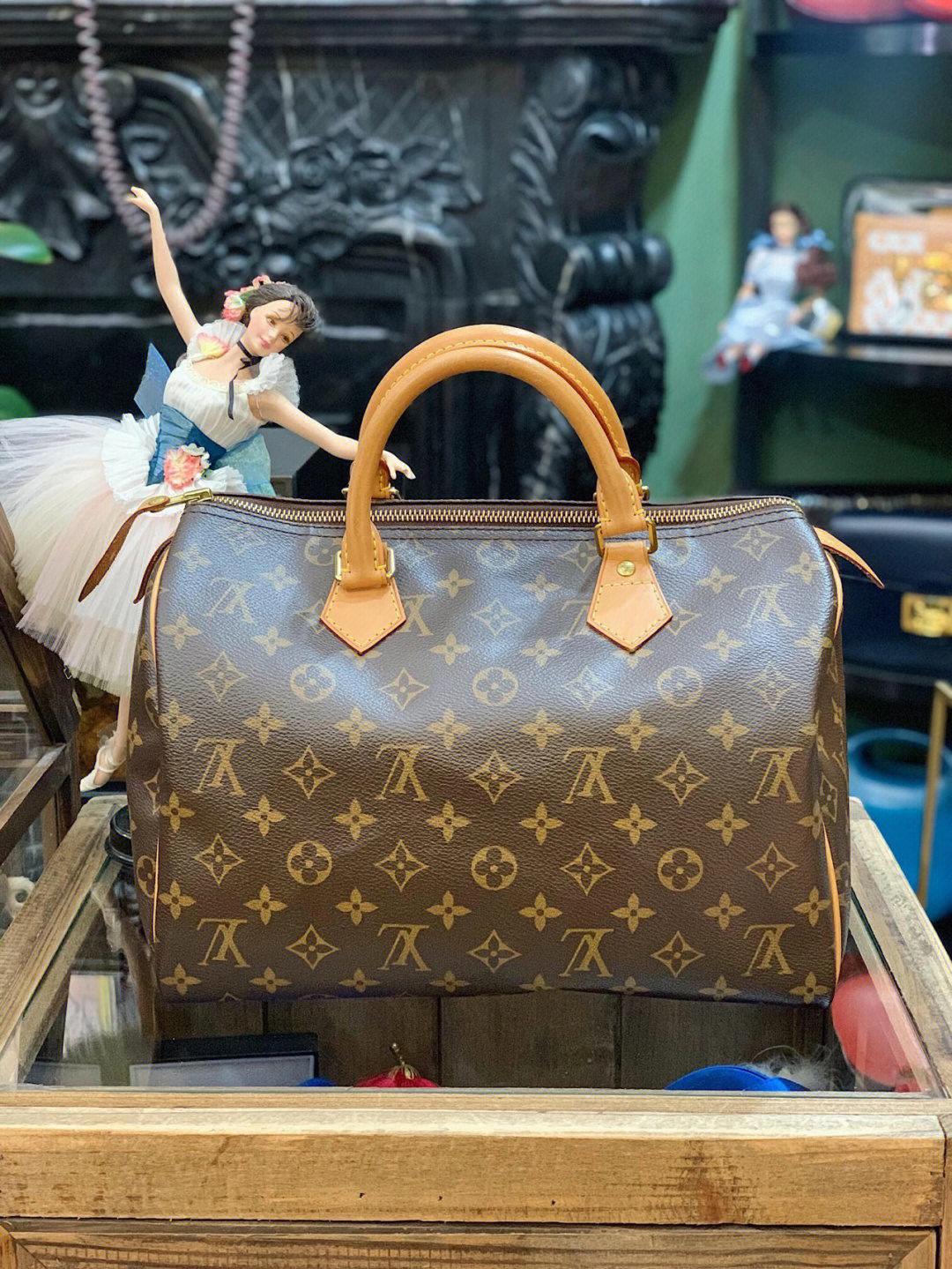 vintagelv老花speedy30手提包