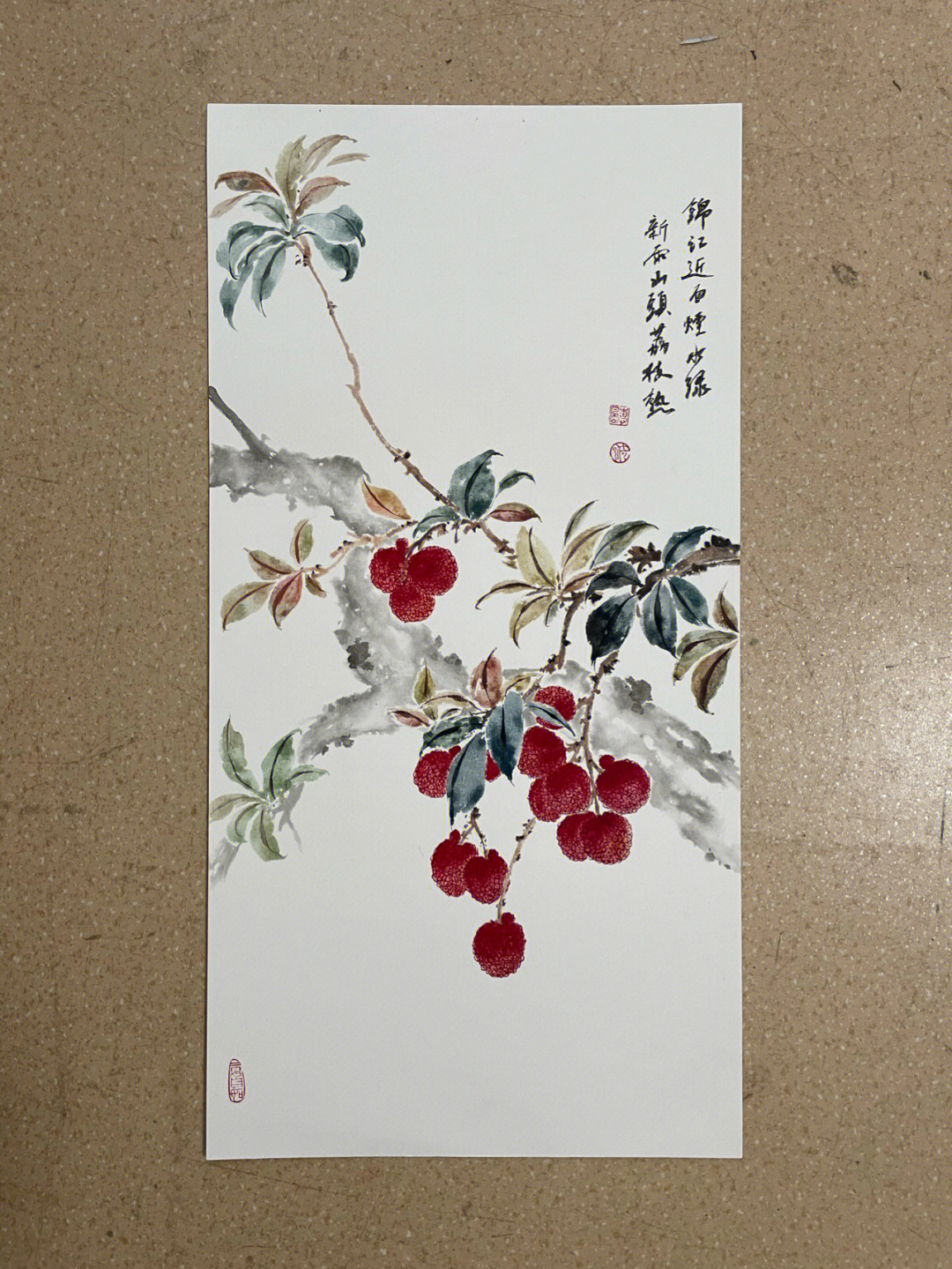 国画荔枝 作品欣赏图片