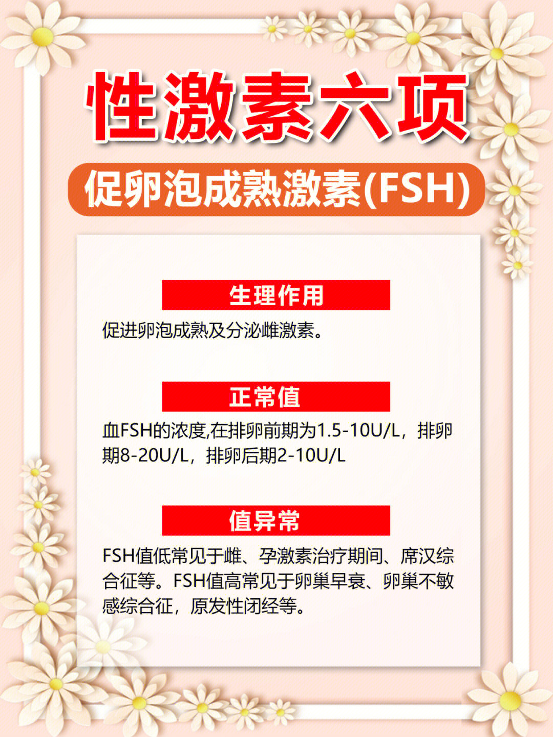 激素六项检查是女性生殖内分泌系统常规检查,包括卵泡刺激素(fsh)