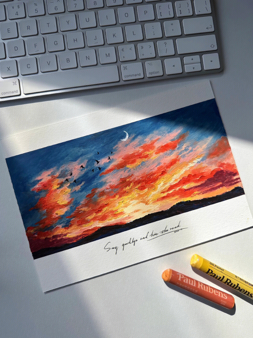 水彩火烧云画法图片
