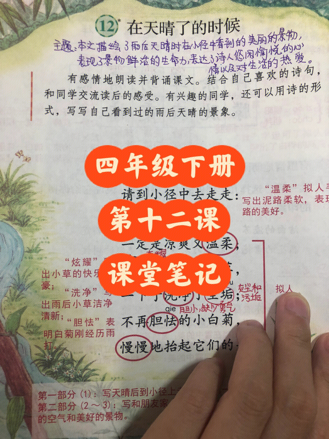 人教版小学语文下册第十二课课堂笔记