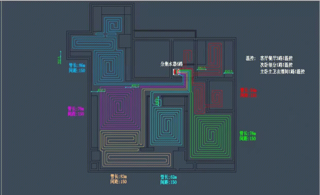 地暖管路布置图图片