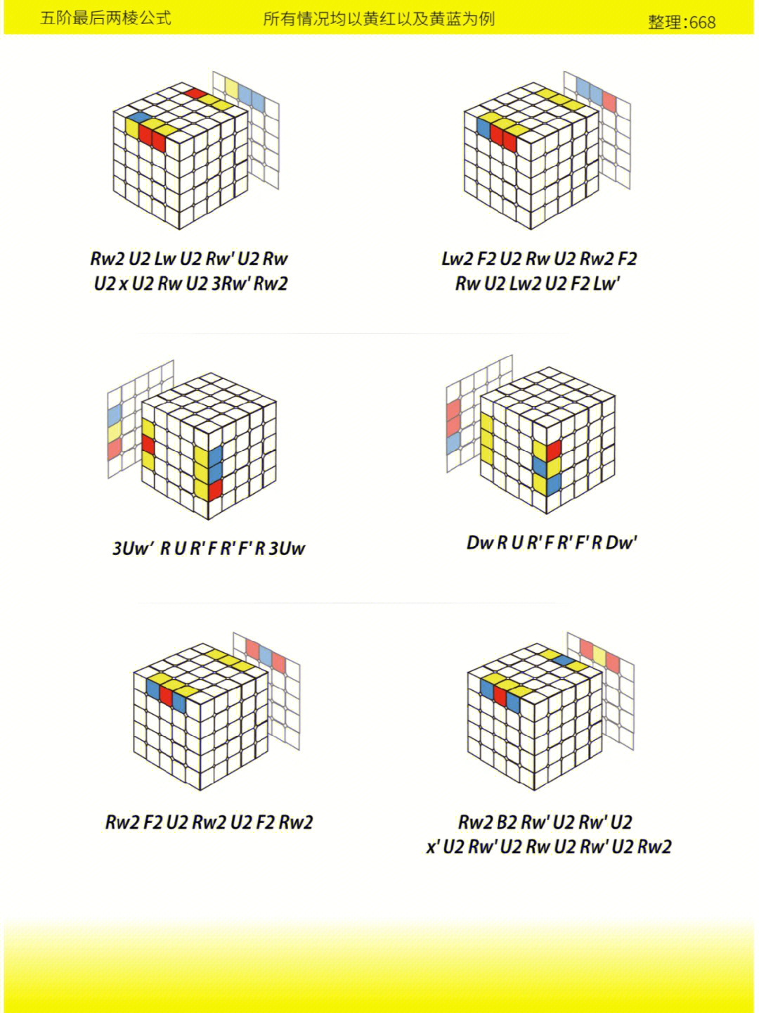 五阶魔方最后两棱公式