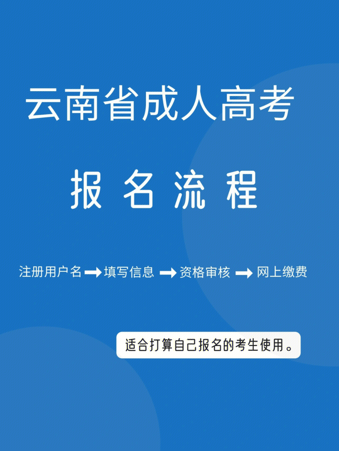 2022年云南成人高考网上报名操作流程