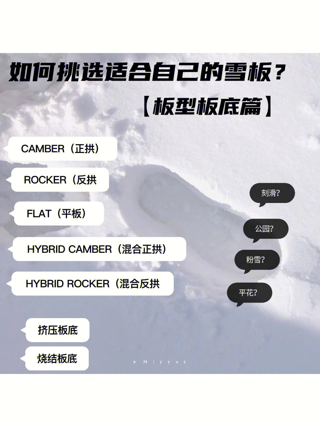 如何挑选适合自己的雪板板型板底篇