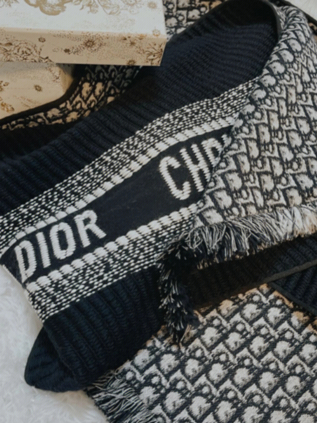 dior双面围巾