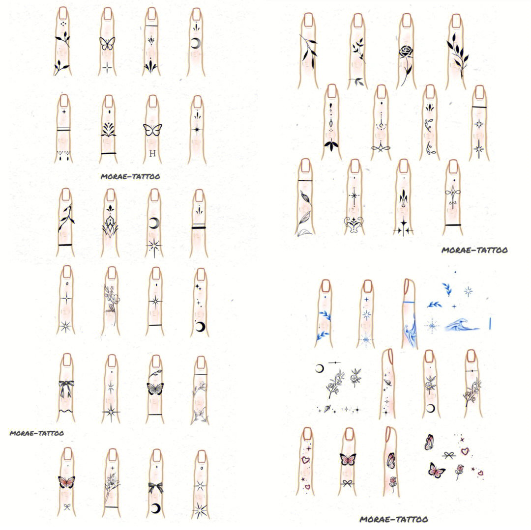 纹身图案分享手指纹身手稿小清新