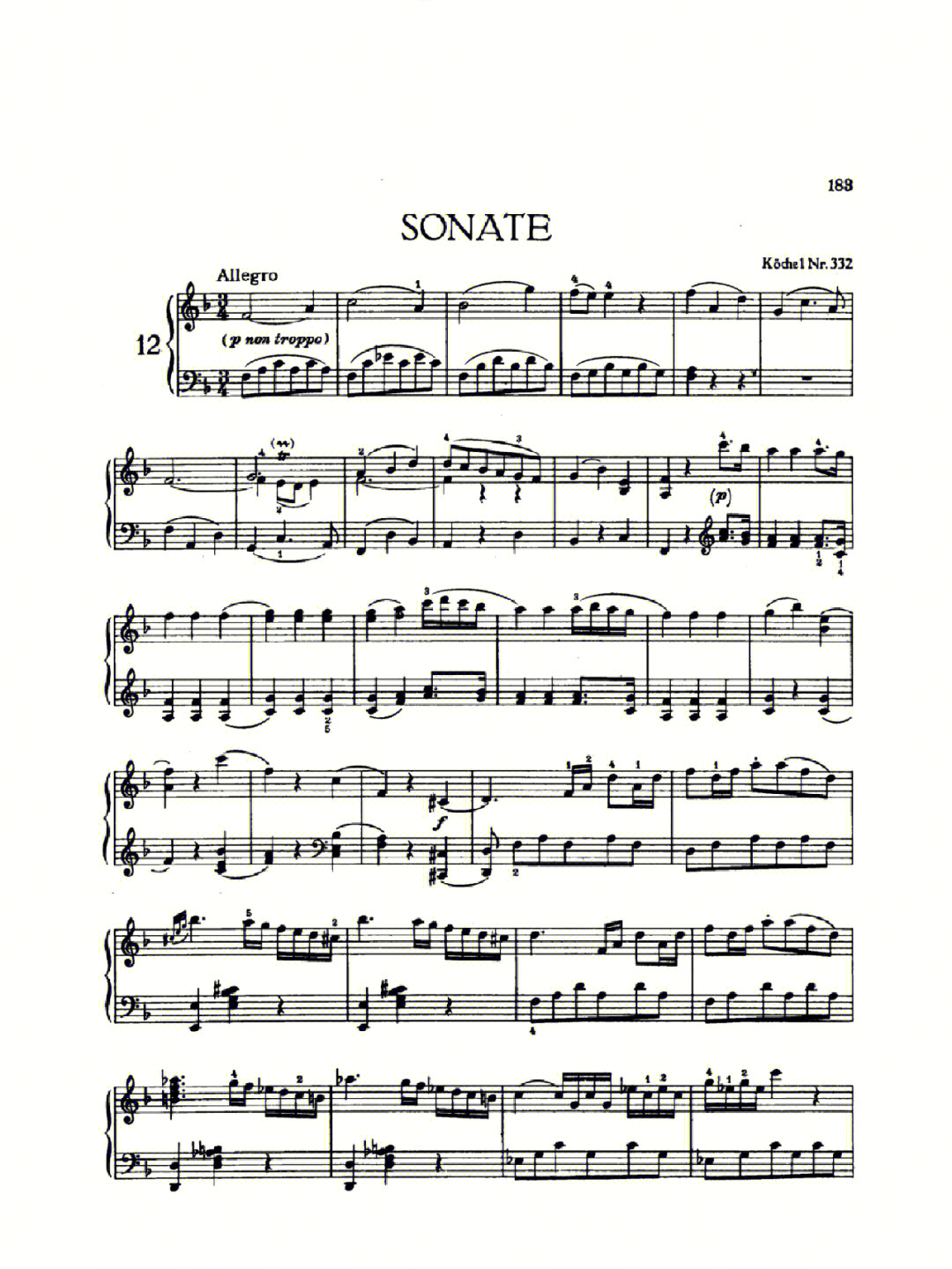 莫扎特奏鸣曲k283谱子图片
