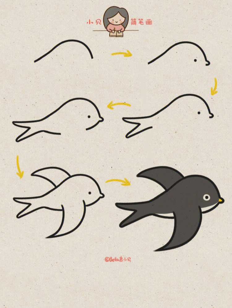 燕子画法简单图片